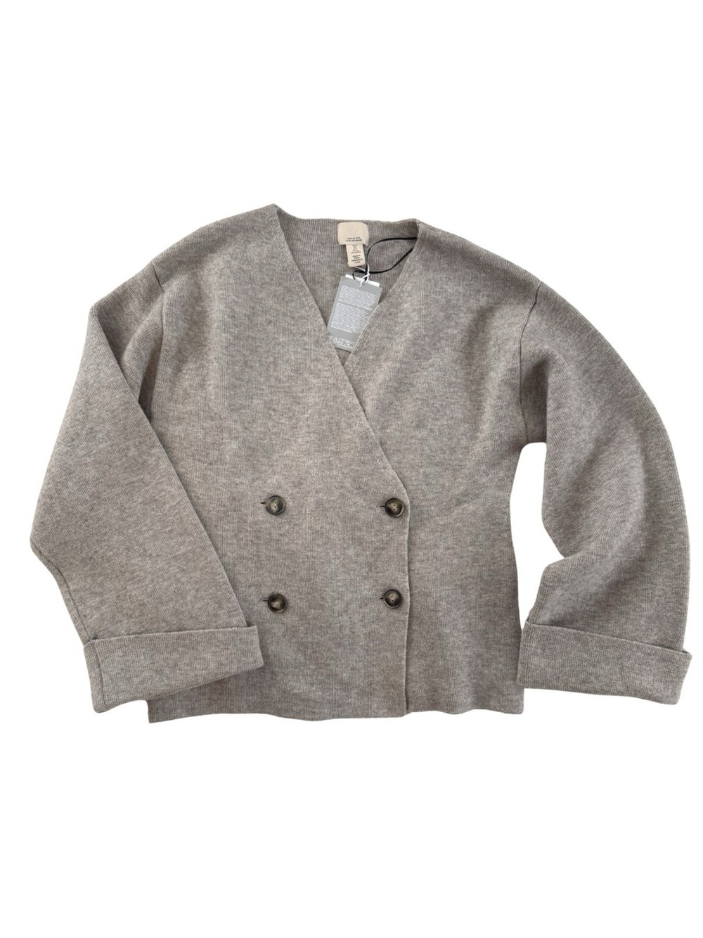 H&M Double-Breasted Wool V-Neck Blazer Cardigan NWT